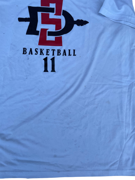 Matt Mitchell San Diego State Basketball Team Issued Workout Shirt With Number (Size XL)