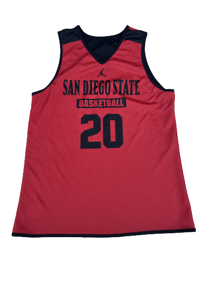 Jordan Schakel San Diego State Basketball Player Exclusive Reversible Practice Jersey (Size L)