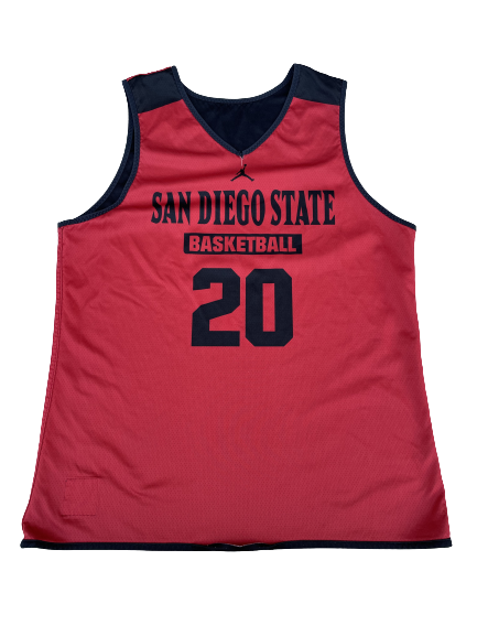 Jordan Schakel San Diego State Basketball Player Exclusive Reversible Practice Jersey (Size L)