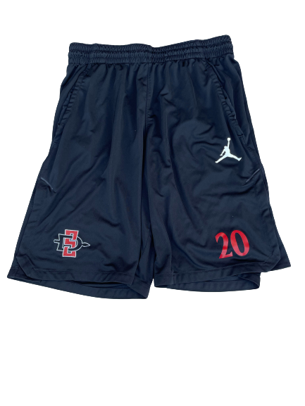 Jordan Schakel San Diego State Basketball Player Exclusive Workout Shorts (Size L)