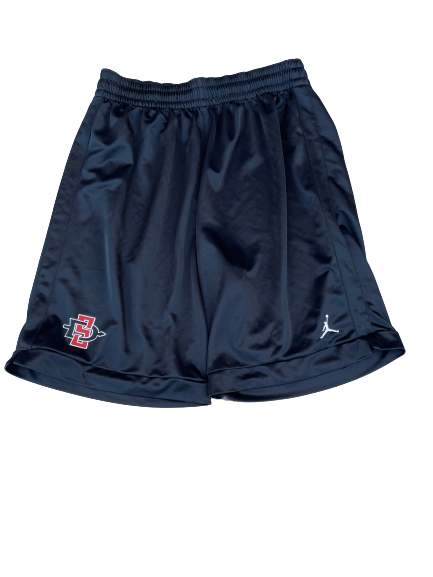 Jordan Schakel San Diego State Basketball Team Issued Workout Shorts (Size L)