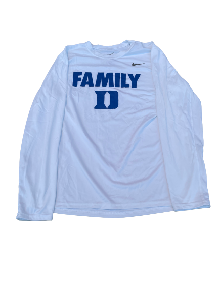Brennan Besser Duke Basketball Team Issued Long Sleeve Workout Shirt (Size L)