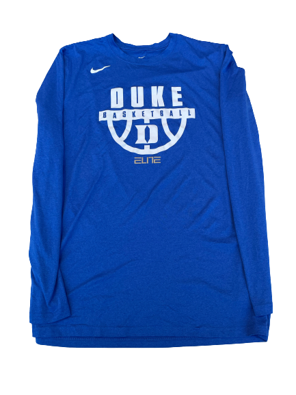 Brennan Besser Duke Basketball Team Issued Long Sleeve Workout Shirt (Size XLT)