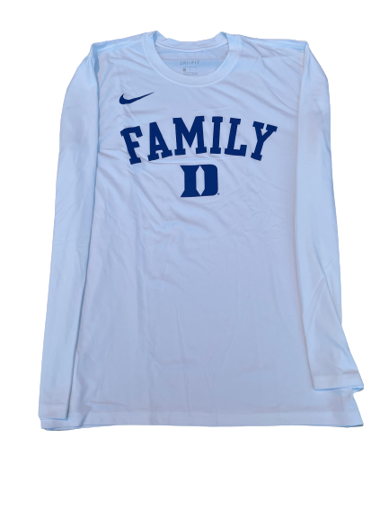 Brennan Besser Duke Basketball Team Issued Long Sleeve Workout Shirt (Size L)