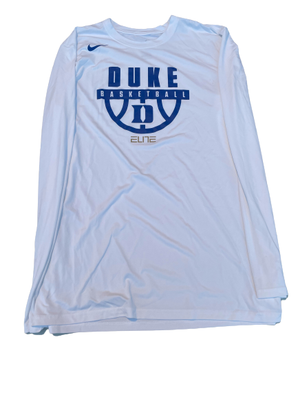 Brennan Besser Duke Basketball Team Issued Long Sleeve Workout Shirt (Size 2XLT)