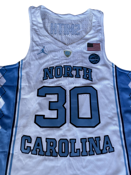 K.J. Smith North Carolina Basketball 2017-2018 Official Game Issued Jersey