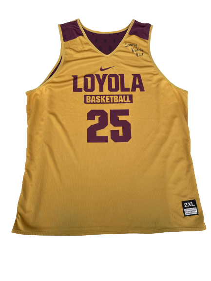 Cameron Krutwig Loyola Chicago Basketball SIGNED Player Exclusive Reversible Practice Jersey(Size 2XL)