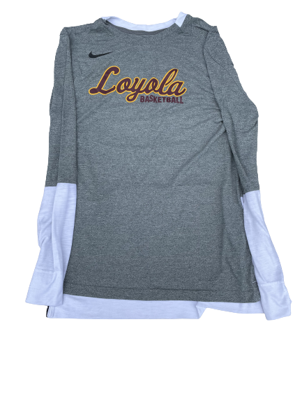 Cameron Krutwig Loyola Chicago Basketball Team Issued Long Sleeve Shirt (Size 2XL)