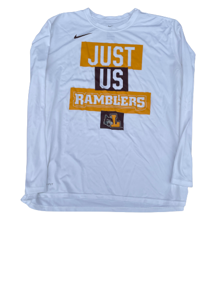 Cameron Krutwig Loyola Chicago Basketball 2021 March Madness "JUST US RAMBLERS" Long Sleeve Shirt (Size 2XL)