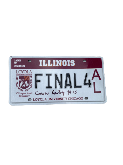 Cameron Krutwig Loyola Chicago SIGNED Replica "Final 4" License Plate