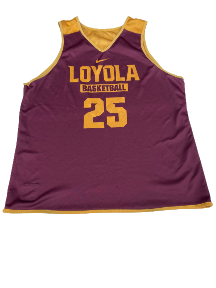 Cameron Krutwig Loyola Chicago Basketball SIGNED Reversible Practice Jersey (Size 2XL)