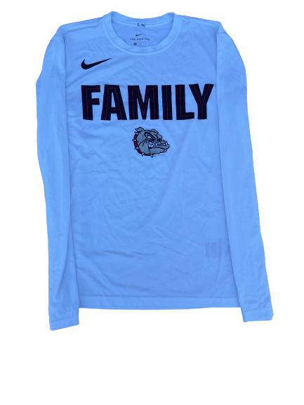 Gonzaga Basketball Team Issued "FAMILY" Long Sleeve Workout Shirt (Size M)