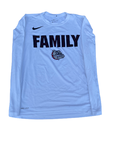 Gonzaga Basketball "FAMILY" Team Issued Long Sleeve Workout Shirt (Size M)