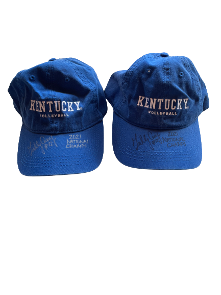 Gabby Curry Kentucky Volleyball SIGNED Set of (2) Hats