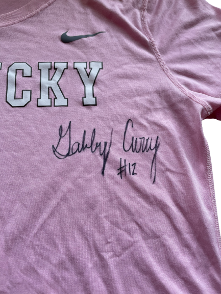 Gabby Curry Kentucky Volleyball SIGNED Workout Shirt (Size L)
