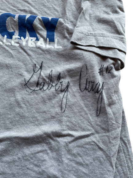 Gabby Curry Kentucky Volleyball SIGNED Workout Shirt (Size M)