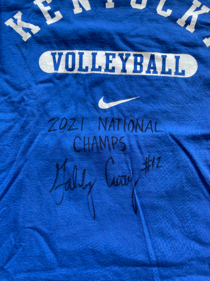 Gabby Curry Kentucky Volleyball SIGNED Workout Shirt (Size M)