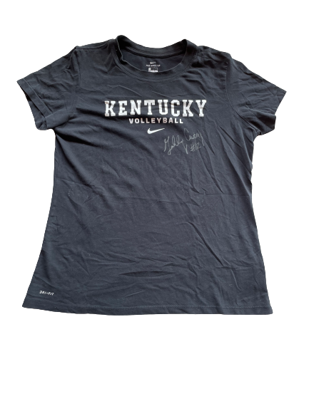 Gabby Curry Kentucky Volleyball SIGNED Workout Shirt (Size L)