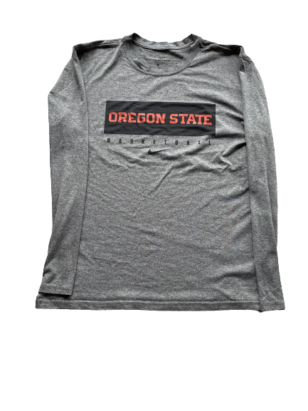Ethan Thompson Oregon State Basketball Team Issued Long Sleeve Workout Shirt (Size L)