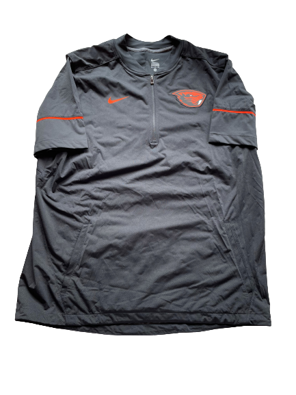 Ethan Thompson Oregon State Basketball Team Issued Short Sleeve Quarter-Zip Pullover (Size XL)
