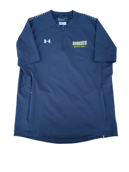 Jacob Herrs Wichita State Basketball Team Issued Short Sleeve Quarter Zip Pullover (Size L)