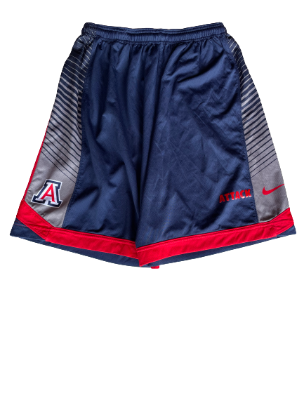 Kadeem Allen Arizona Basketball Official Player Exclusive Practice Shorts WITH "ATTACK" (Size XL)