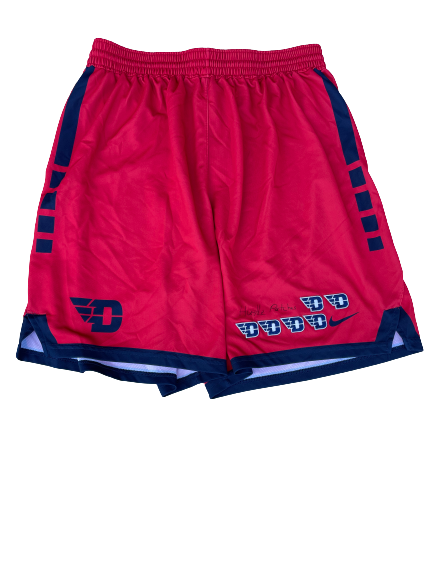 Jordy Tshimanga Dayton Basketball Player Exclusive Practice Shorts with Hustle Patches (Size 2XL)