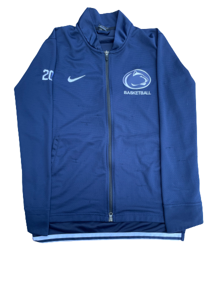Taylor Nussbaum Penn State Basketball Team Issued Zip Up Jacket with Number (Size L)