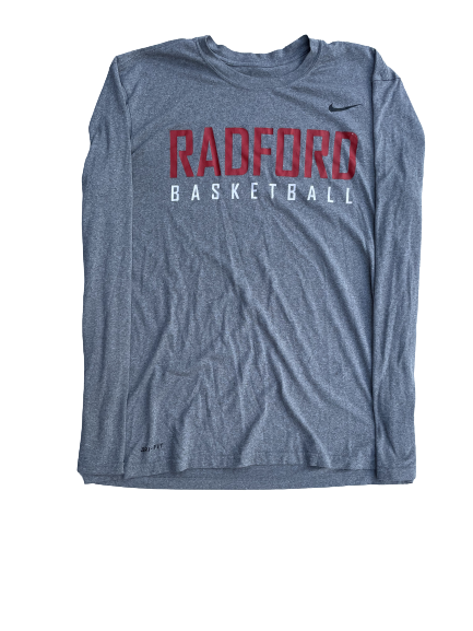 Carlik Jones Radford Basketball Team Issued Long Sleeve Workout Shirt (Size L)
