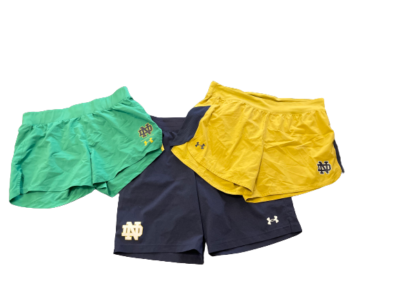 Mikayla Vaughn Notre Dame Basketball Team Issued Lot of 3 Workout Shorts (Size L)
