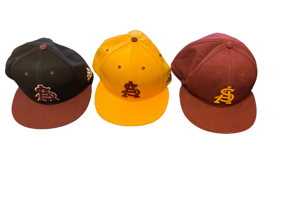Nick Cheema Arizona State Baseball Set of (3) Game Hats (Size 7 1/2)