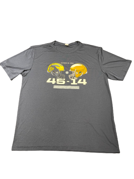 Vincent Gray Michigan Football Team Issued "MICHIGAN VS. NOTRE DAME 2019" T-Shirt (Size L)