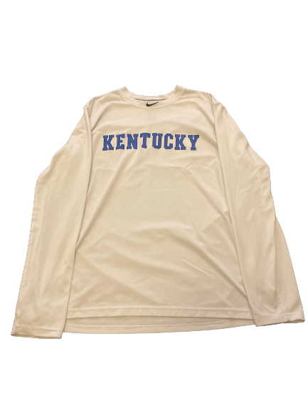 Jaren Shelby Kentucky Baseball Team Issued Long Sleeve Workout Shirt with Number on Back (Size L)