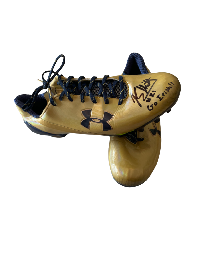 Jalen Elliott Notre Dame Football SIGNED Cleats (Size 13)