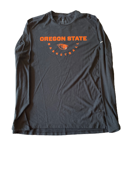 Zach Reichle Oregon State Basketball Team Issued Long Sleeve Workout Shirt (Size XL)