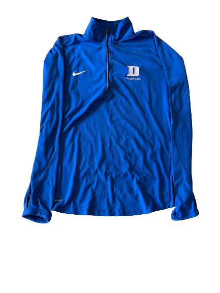 Leah Meyer Duke Volleyball Team Issued Quarter Zip Pullover (Size L)