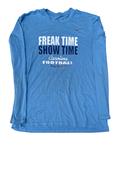 Roscoe Johnson North Carolina Football Team Exclusive Long Sleeve Workout Shirt (Size L)