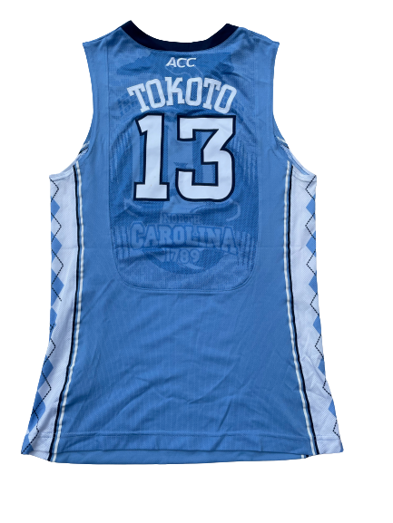 J.P. Tokoto North Carolina Basketball 2013-2014 SIGNED Game Worn NCAA Tournament Jersey (Size 48)