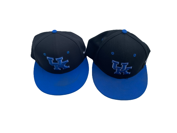 Isaiah Lewis Kentucky Baseball Team Issued Set of 2 Game Hats