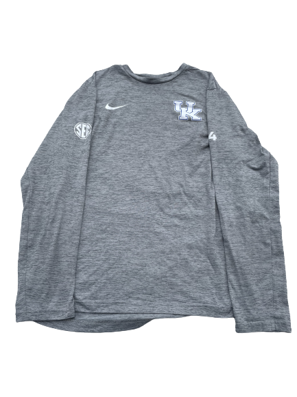 Isaiah Lewis Kentucky Baseball Team Issued Long Sleeve Workout Shirt with Number on Sleeve (Size M)
