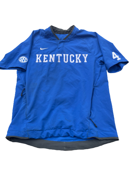 Isaiah Lewis Kentucky Baseball Pullover with Number on Sleeve (Size M)