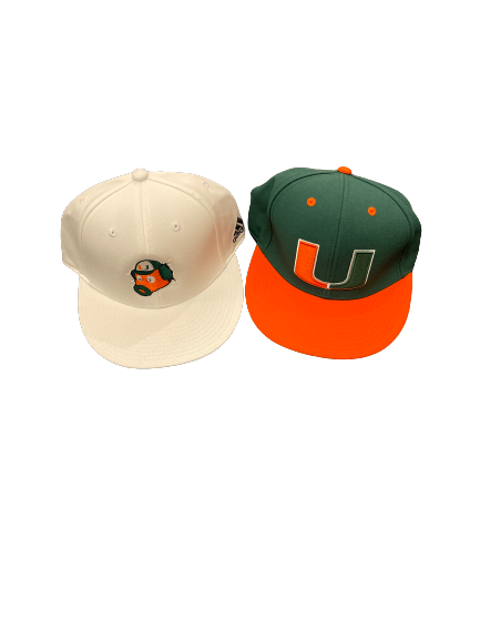 Spencer Bodanza Miami Baseball Team Issued Set of 2 Hats