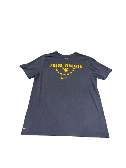 Miles McBride West Virginia Basketball Team Issued "PRESS VIRGINIA" Workout Shirt (Size XL)