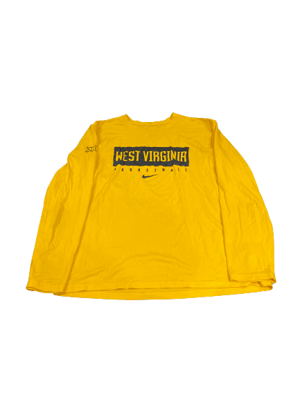 Miles McBride West Virginia Basketball Team Issued Long Sleeve Workout Shirt (Size L)