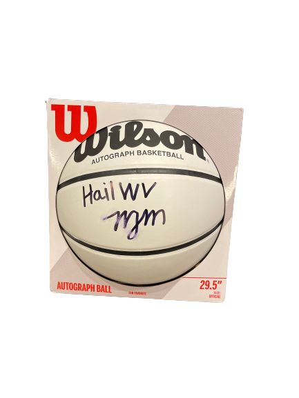 Miles McBride West Virginia Basketball Signed Ball - Imperfect