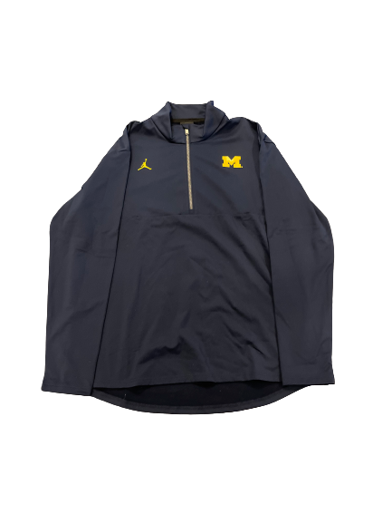 Franz Wagner Michigan Basketball Team Issued Quarter Zip Pullover (Size XL)