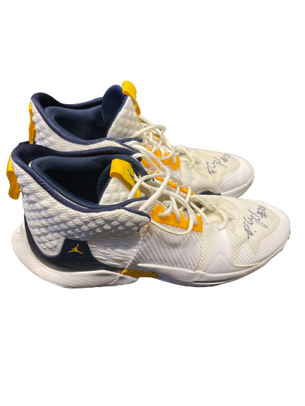 Franz Wagner Michigan Basketball SIGNED Player Exclusive Practice Worn Shoes (Size 16)