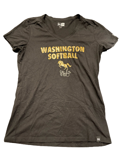 Sis Bates Washington Softball Team Issued SIGNED Workout Shirt (Size S)