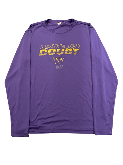 Sis Bates Washington Softball Team Issued SIGNED Long Sleeve Workout Shirt (Size S)