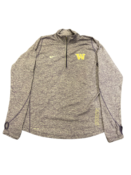 Sis Bates Washington Softball Team Issued SIGNED Quarter Zip Pullover (Size L)